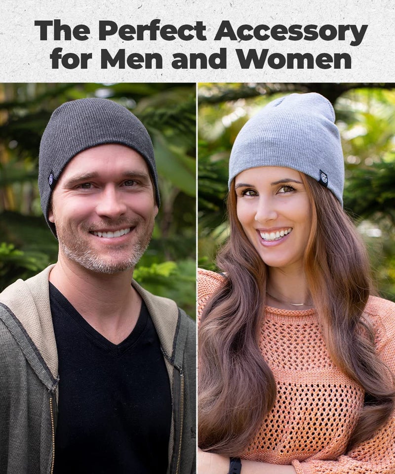 Revony Original Beanie Cap - Soft Knit Beanie Hat - Warm and Durable (White) - Image 3
